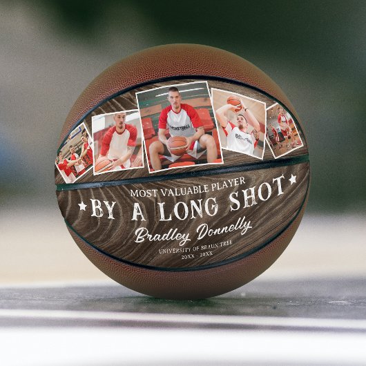 Rustic MVP Photo Collage Keespake Basketbal