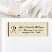 Rustic Naam en retouradres van crème-monogram Etiket (Insitu)