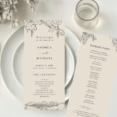 Rustic Napa Valley Winery Vineyard Wedding Programmakaart