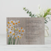 Rustic Narcissus Wedding Invitations Kaart (Staand voorkant)