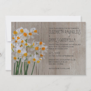 Rustic Narcissus Wedding Invitations Kaart