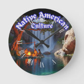 Rustic Native American Culture Tribes Ronde Klok (Voorkant)