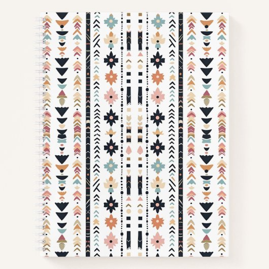 Rustic Native Ethnic Mudcloth Aesthetic Vertical Notitieboek (Voorkant)