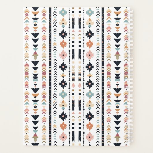 Rustic Native Ethnic Mudcloth Aesthetic Vertical Planner (Achterkant)