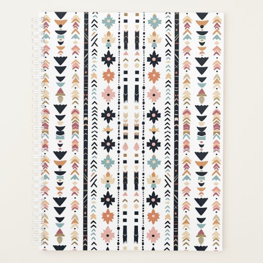 Rustic Native Ethnic Mudcloth Aesthetic Vertical Planner (Voorkant)