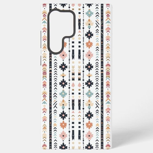 Rustic Native Ethnic Mudcloth Aesthetic Vertical Samsung Galaxy Hoesje (Achterkant)