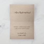 Rustic Nativity Scene Oh Holy Night Christmas Card Feestdagen Kaart (Binnen)