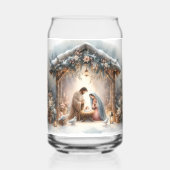 Rustic Nativity Scene with Winter Florals Blikvorm Glas (Voorkant)