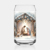 Rustic Nativity Scene with Winter Florals Blikvorm Glas (Achterkant)