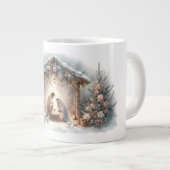 Rustic Nativity Scene with Winter Florals Grote Koffiekop (Voorkant rechts)