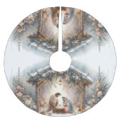 Rustic Nativity Scene with Winter Florals Kerstboom Rok (Voorkant)