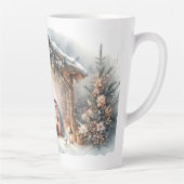 Rustic Nativity Scene with Winter Florals Latte Mok (Rechts)