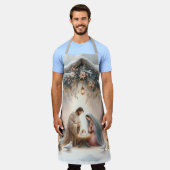 Rustic Nativity Scene with Winter Florals Schort (Gedragen)