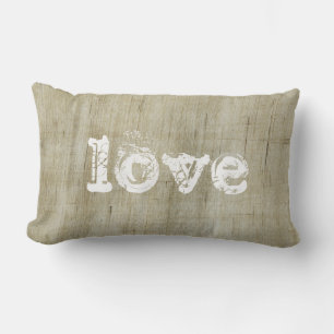 Rustic Natural Canvas Burlap Love Kussen