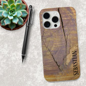 Rustic Natural Cedar Wood Knot Photo Custom Name Case-Mate iPhone Case