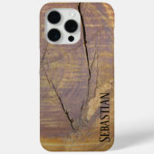 Rustic Natural Cedar Wood Knot Photo Custom Name Case-Mate iPhone Case (Achterkant)