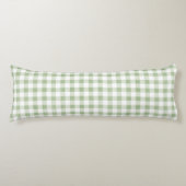 Rustic Natural Sage Gingham Pset Lichaamskussen (Voorkant)