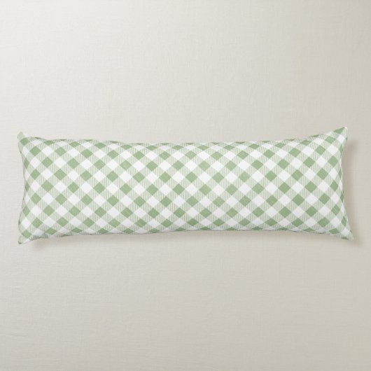 Rustic Natural Sage Gingham Pset Lichaamskussen (Achterkant)