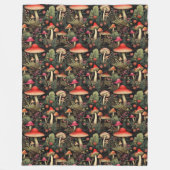 Rustic Nature Blanket Mushrooms & Woodland Vibes Fleece Deken (Voorkant)