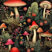 Rustic Nature Blanket Mushrooms & Woodland Vibes Fleece Deken