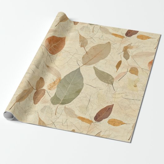 Rustic Nature-Inspired Leaf - Botanical Art (3) Cadeaupapier (Uitgerold)