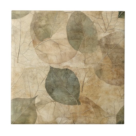 Rustic Nature-Inspired Leaf - Botanical Art (6) Tegeltje (Voorkant)