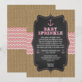 Rustic Nautical baby sprenkel voor meisje baby sho Kaart (Voorkant / Achterkant)