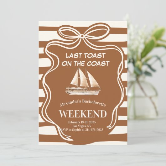 Rustic Nautical Bachelorette Kaart (Staand voorkant)