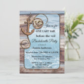 Rustic Nautical Bachelorette Sailing Invitation Kaart (Staand voorkant)