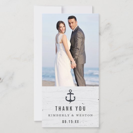Rustic Nautical Wedding Hartelijk dank Bedankkaart (Voorkant)