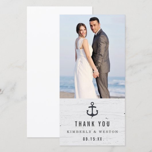 Rustic Nautical Wedding Hartelijk dank Bedankkaart (Voorkant / Achterkant)