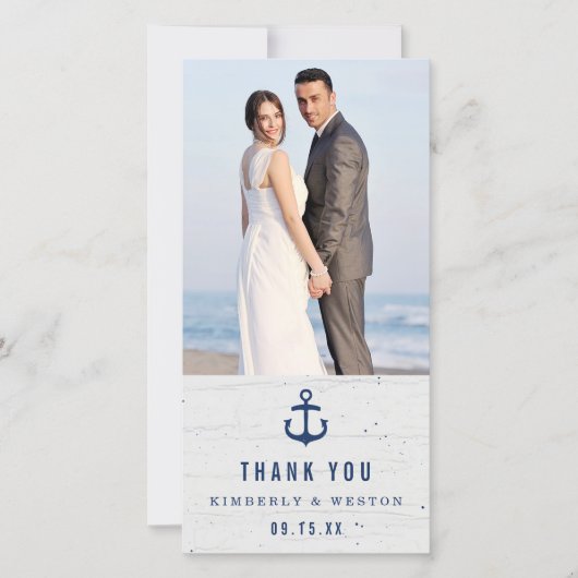 Rustic Nautical Wedding Hartelijk dank Bedankkaart (Voorkant)