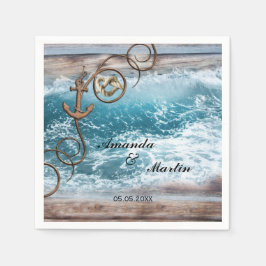 Rustic Nautical Wedding Paper Napkins Servetten