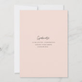 Rustic Navy Blauw & Blush Roze Bloemen Goud Lijst Kaart (Achterkant)