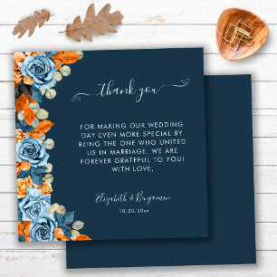 Rustic Navy Blauw Roest Bruiloft Ambtenaar Bedankt