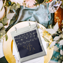 Rustic Navy Blauwe & Gouden Sliertlichtjes Bedankzakje