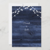 Rustic Navy Blue Barn Wood String Lights Kaart (Achterkant)