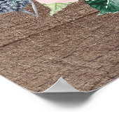 Rustic Navy Blue Blush Floral Baby shower Welkom Poster (Hoek)