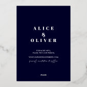Rustic Navy Blue Bomen Berg Save The Date Folie Uitnodiging (Achterkant)