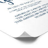 Rustic, Navy Blue, bruiloft donatie, bijdrage Poster (Hoek)