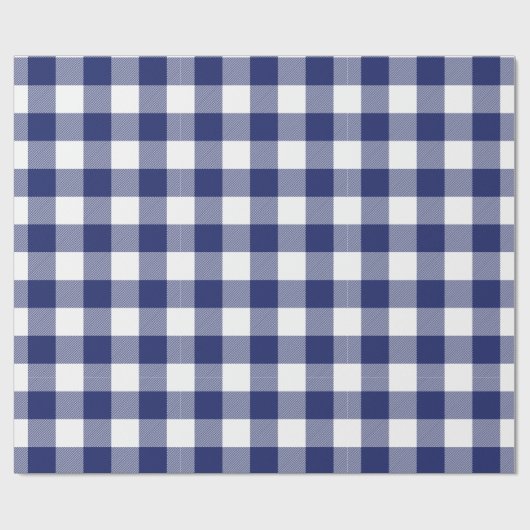 Rustic Navy Blue Buffalo Check Pattern Cadeaupapier (Vlak)