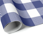Rustic Navy Blue Buffalo Check Pattern Cadeaupapier (Rol Hoek)