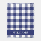Rustic Navy Blue Buffalo Check Pattern Fleece Deken (Voorkant)