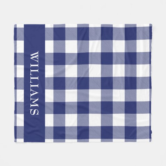 Rustic Navy Blue Buffalo Check Pattern Fleece Deken (Voorkant (Horizontaal))