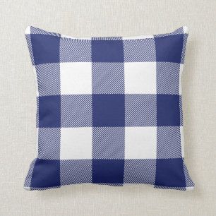 Rustic Navy Blue Buffalo Check Pattern Kussen