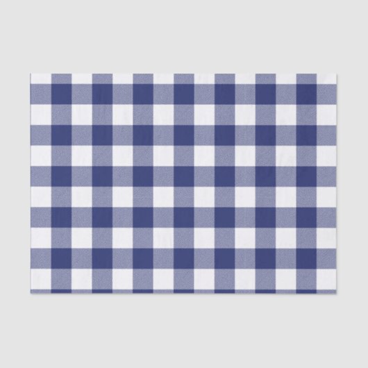Rustic Navy Blue Buffalo Check Pattern Tissuepapier (Voorkant)