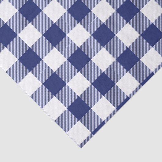 Rustic Navy Blue Buffalo Check Pattern Tissuepapier (Detail)