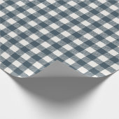 Rustic Navy Blue Buffalo Plaid Cadeaupapier (Hoek)