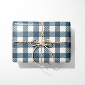 Rustic Navy Blue Buffalo Plaid Cadeaupapier