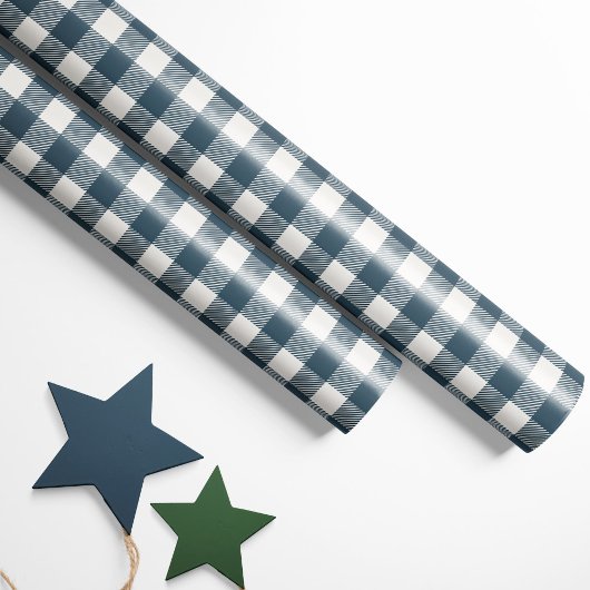 Rustic Navy Blue Buffalo Plaid Cadeaupapier